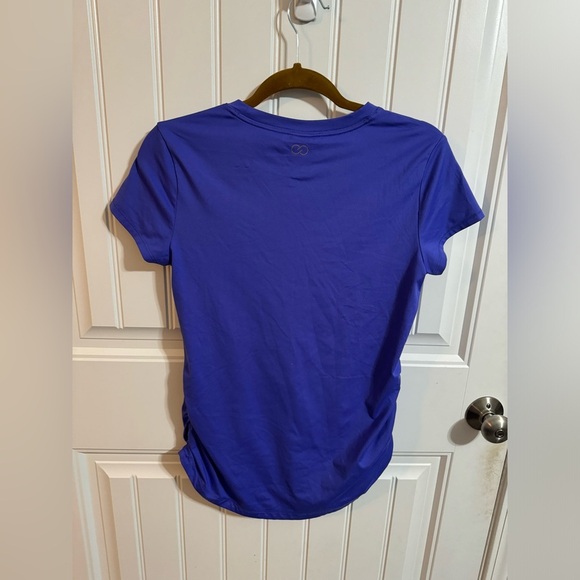 Calia by Carrie Underwood Blue Violet Short Sleeve Ruched Athletic Tee - Picture 7 of 7